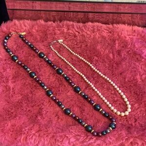Vintage Marvella set of two elegant beaded necklaces. Wear them together or sepa